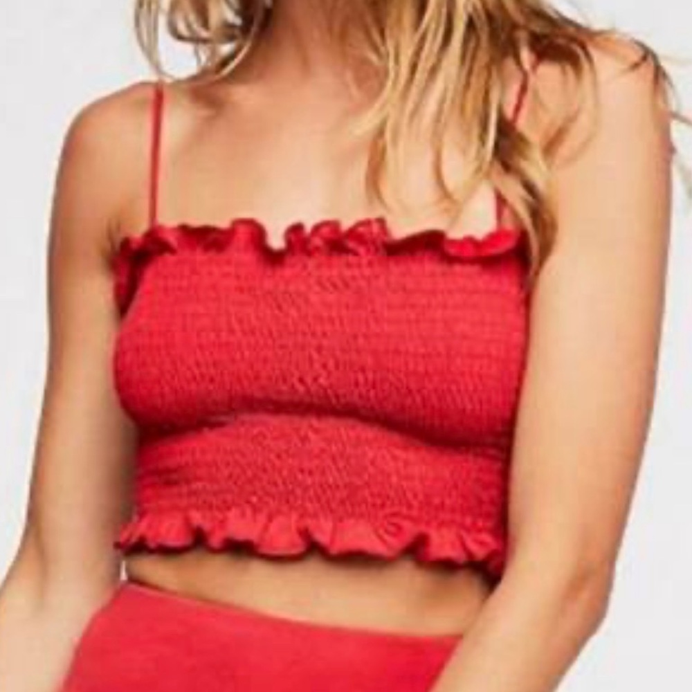 ❤️NWT Free People Fine Without You Smocked Crop Top❤️